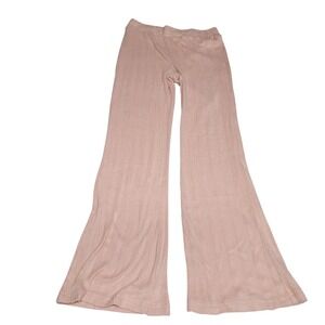Tranquil & True Pink Ribbed Knit Pajama Lounge Pants Size M